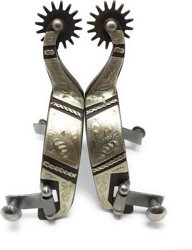 AJ Tack Ladies Antique Brown Western Spurs - Image 3